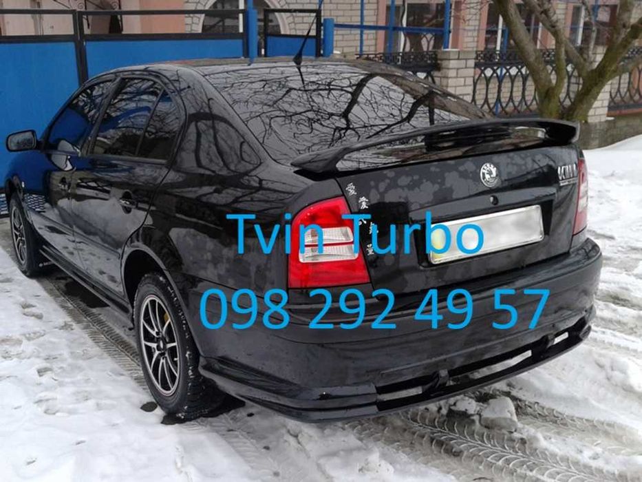 Юбка накладка переднего заднего бампера спойлер Skoda Octavia Tour Шкода Октавия Тур мухобойка ветровики