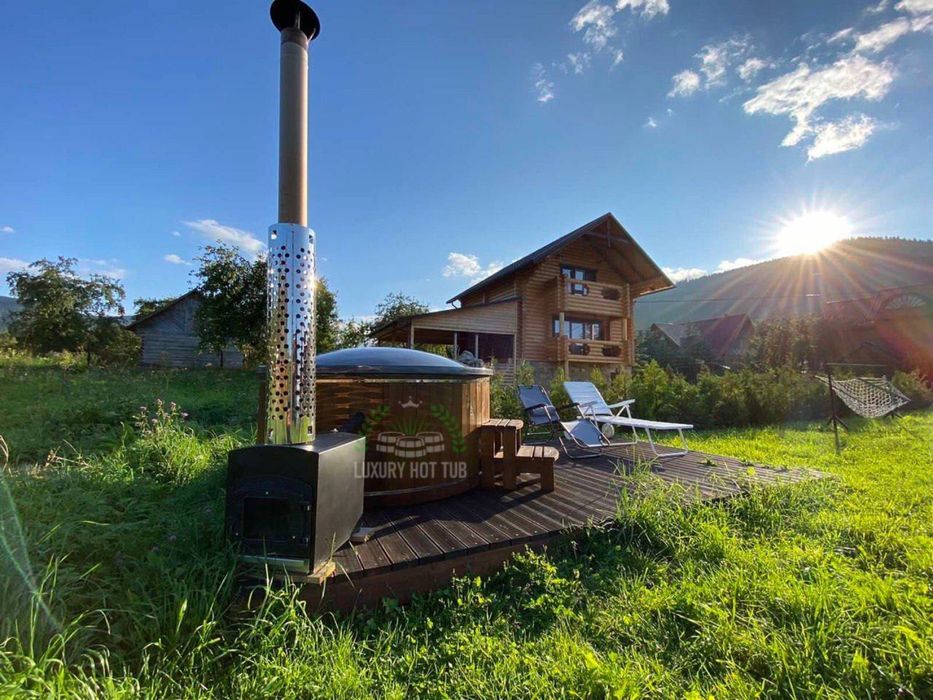 Купель з джакузі. Чан на дровах. СПА чан. ОФУРО. Баня. Виробник