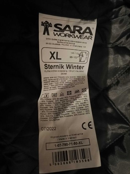 Kurtka zimowa robocza