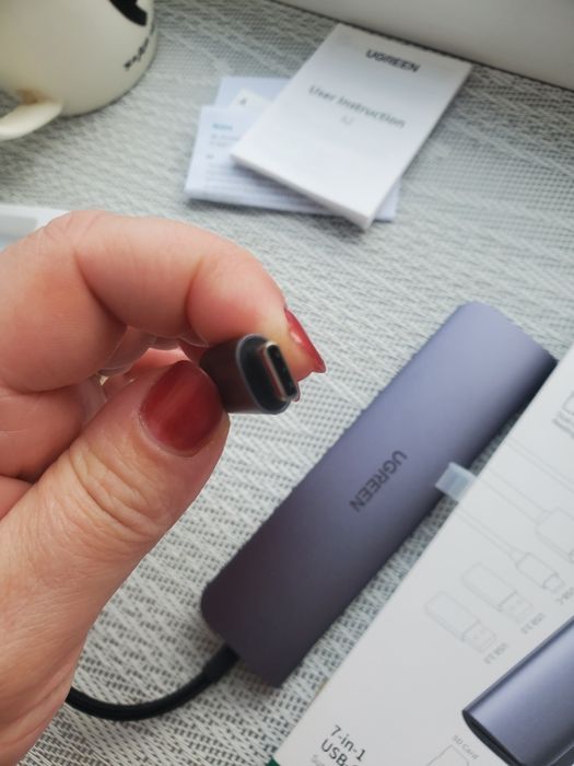 Адаптер хаб UGREEN 7 ports USB-C на 2 USB 3.0+HDMI+RJ45+USB-C+SD+Micro