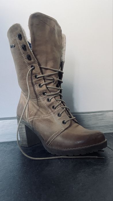 Buty skórzane brązowe. R.38