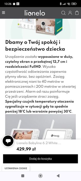 Niania elektroniczna lionelo care - Nowa