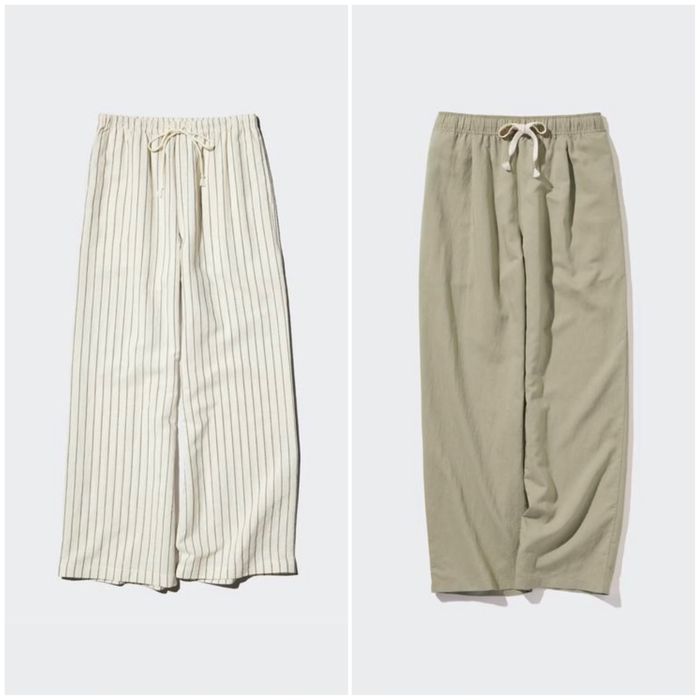 (M, L) Uniqlo брюки з суміші льону лляні штани лляні брюки