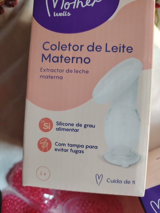 Coletor de leite e almofadas térmicas