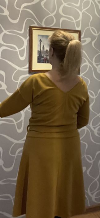 Sukienka M, L musztardowa