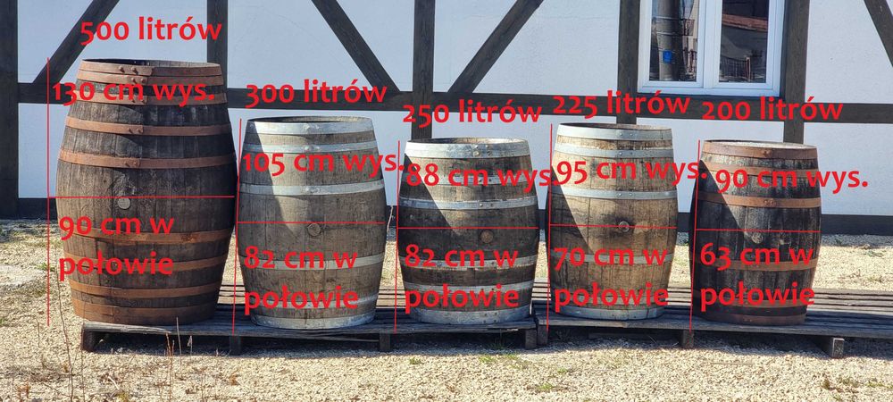 Beczka drewniana dębowa po whisky winie szczelna 200 litrów
