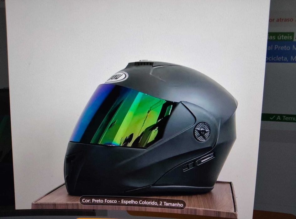 Capacete com viseira arco irir