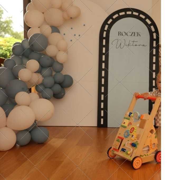 tło do zdjęć dwie ścianki balonowe mdf - roczek chrzciny balony GRATIS!