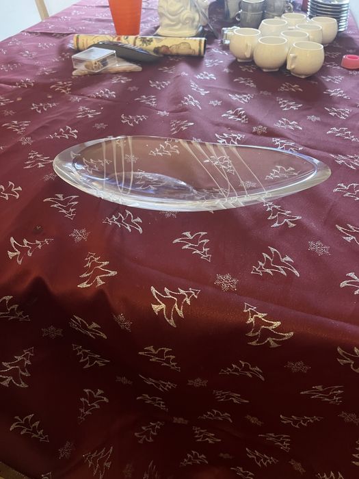 Prato oval de cristal