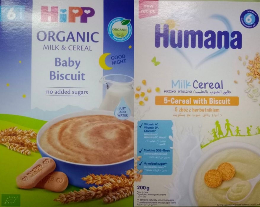 Кашка дитяча молочна Hipp, Humana baby biscuit 6+ місяців