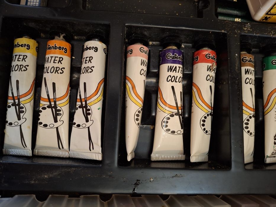 Caixa belas artes nova tinta oleo acrilica guaches lapis