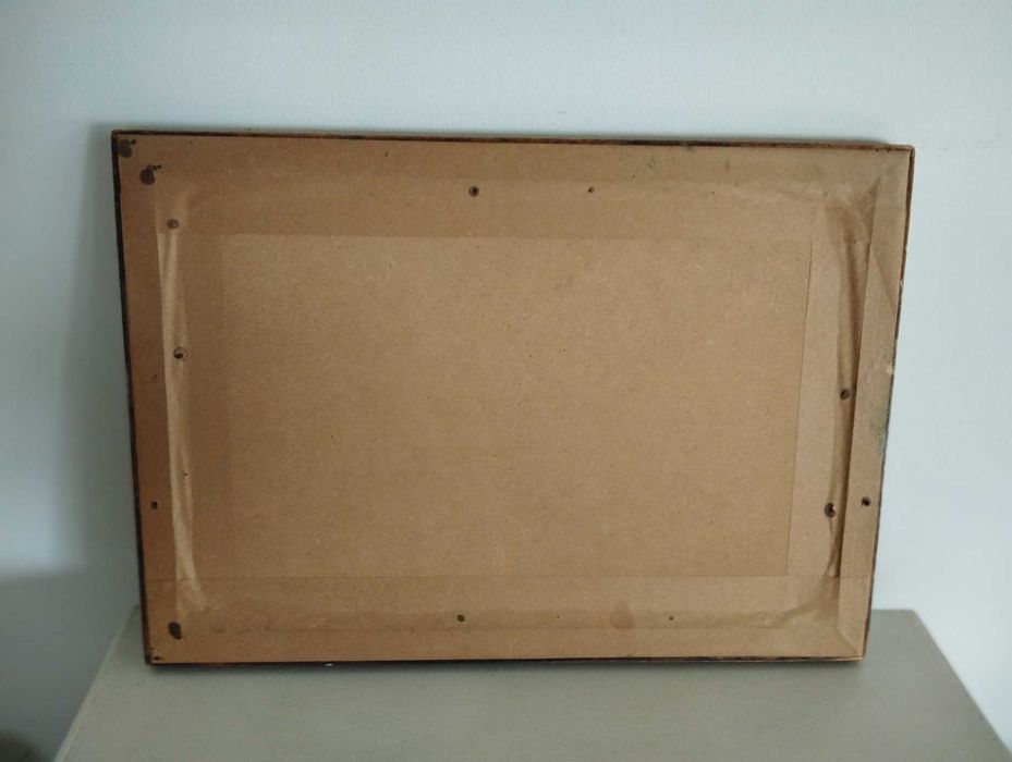 Desenho a lápis de cor quadro com moldura madeira e vidro