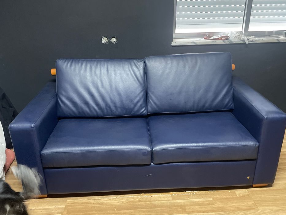 Sofá azul melhor oferta