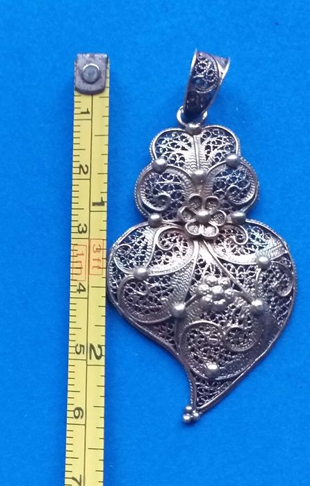 coração de viana em prata dourada