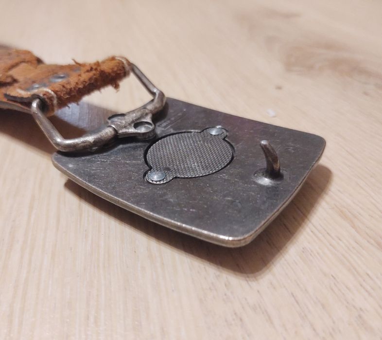 Włoska klamra do paska z oczkiem w kolorze bursztynu / boho / hippie