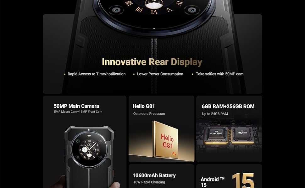 FOSSiBOT F109S 24GB 256GB Bateria 10600mAh Android 15