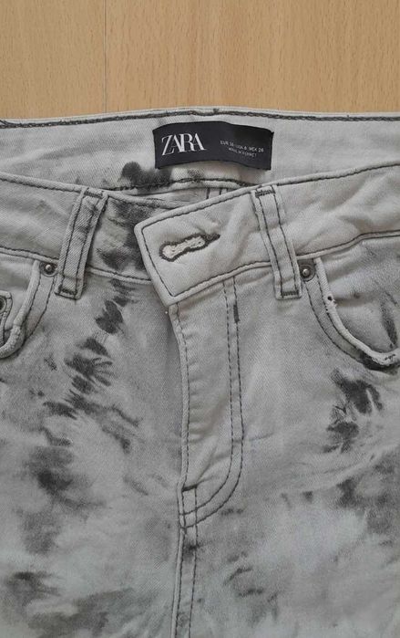Spodnie skinny wysoki stan Zara 36 S szare