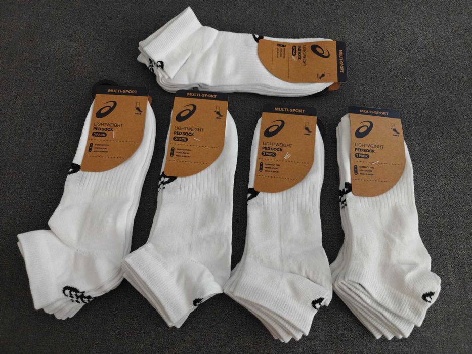 5x 3-pack Asics lightweight ped sock 43-46 skarpetki sportowe białe