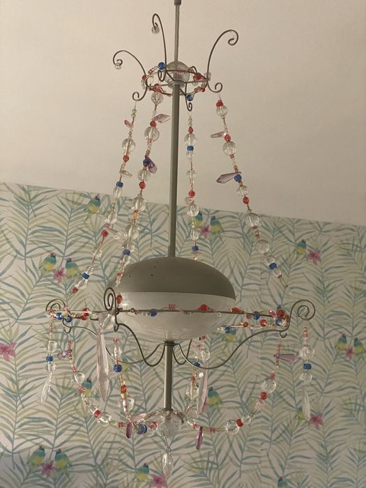 Żyrandol IKEA Dziewczęcy Koraliki szkiełka kolorowe
