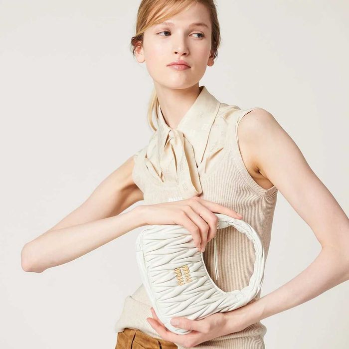 Сумка Miu Miu Wander Matelasse Small Hobo Bag White