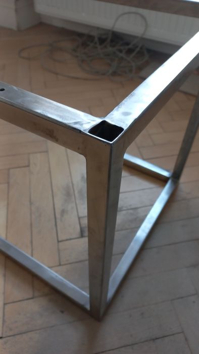 Stelaż stolika stalowy nierdzewny - loft, industrial