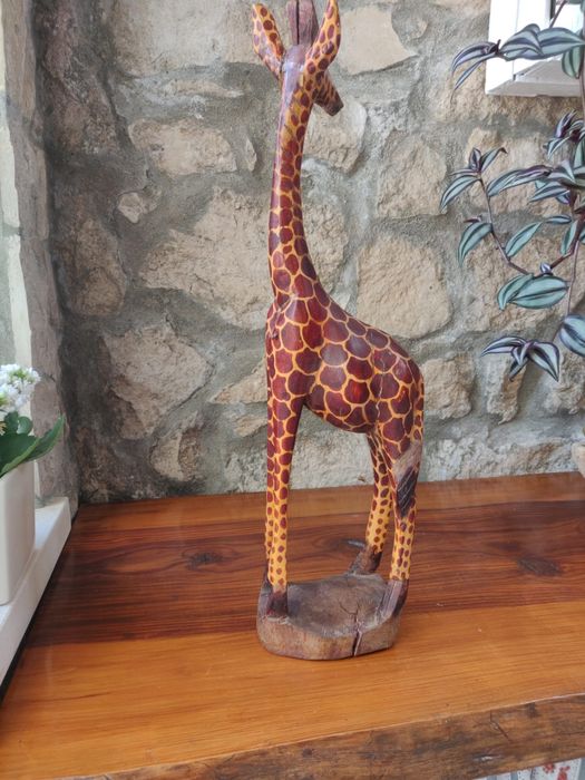 Conjunto 3 Girafas decorativas em madeira