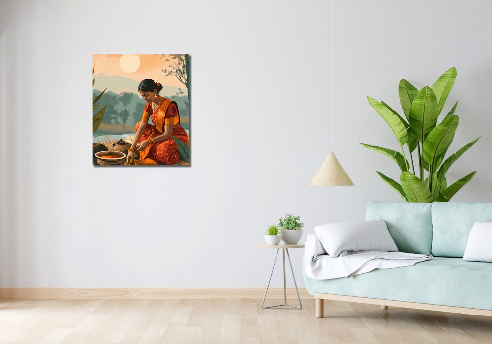 Obraz 60x70cm Codzienność w Odcieniach Złota