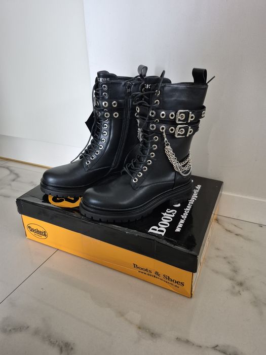 Botki ,oficerki firmy Dockers by Gerli nowe z łańcuchami r.39