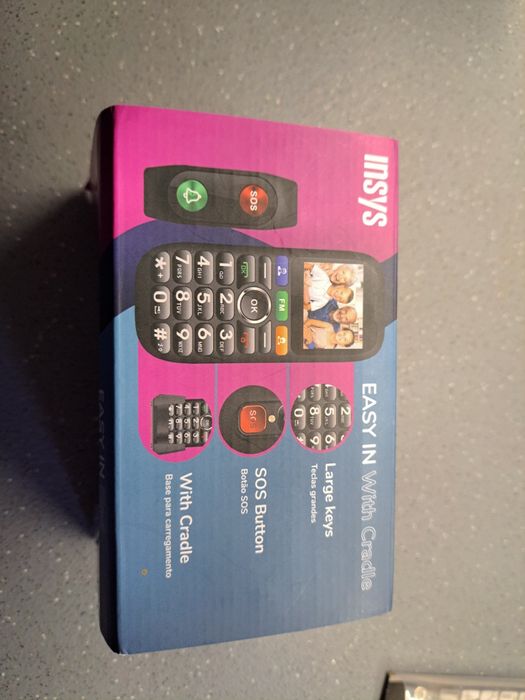 INSYS Telemóvel Pack Easy in SOS YT1-G1, com Bracelete e Base