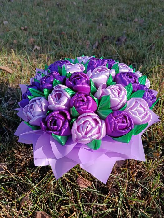 Букети з атласної стрічки