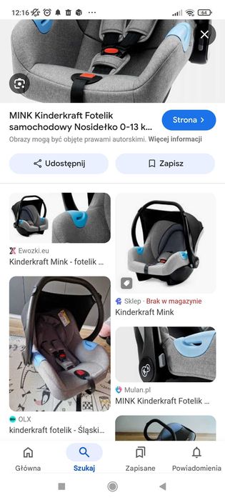 Nosidełko fotelik kinderkraft