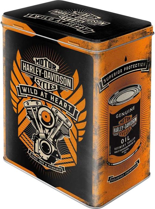 Caixa em Lata - Estilo Retro - Tema Harley Davidson - 3 Lt's