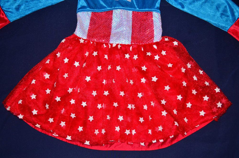 Платье Капитанша Америка 7-8лет карнавальный костюм маскарадный образ