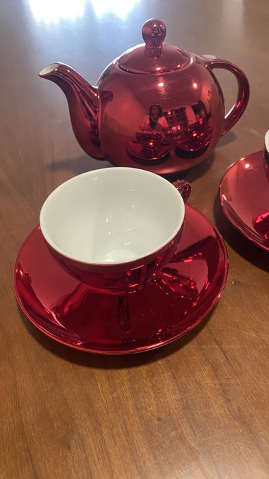 Conjunto chavenas chá com bule