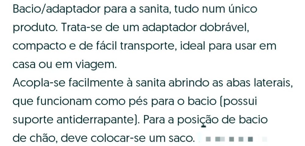 Bacio de viagem dobrável para bebe . (Imagicare potty trvl- set)