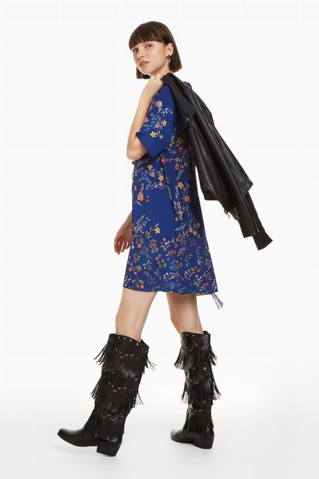 Sukienka z falbankami w kwiaty DESIGUAL L 40