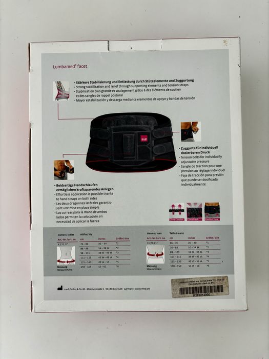 Lumbamed facet cinta sacro lombar - Tamanho III