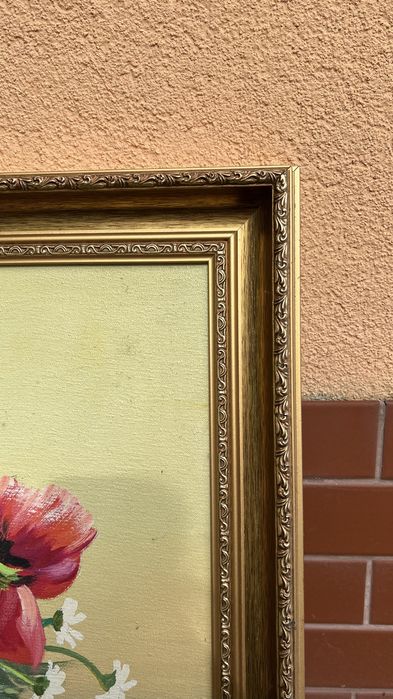 Obraz olejny martwa natura maki