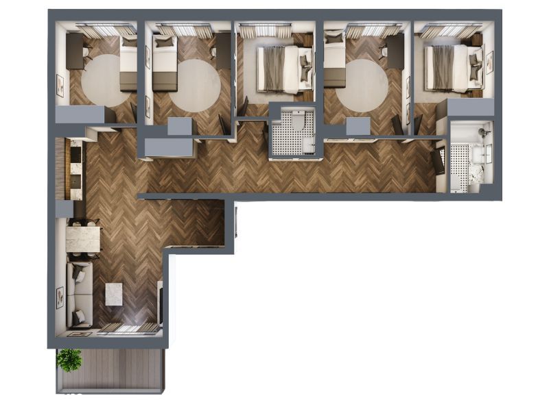 Mieszkanie, 99.18m², 6 pokoi, 2 piętro, C-KLF18-LM16, Nowe Horyzonty - Widok 6