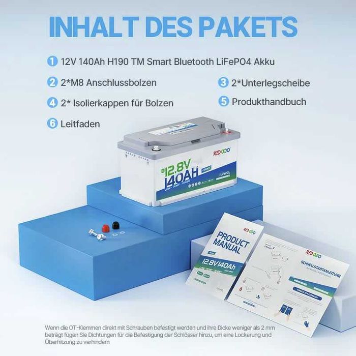 В НАЯВНОСТІ! 140Аг LiFePo4 батарея Redodo 12V 140Ah Bluetooth BMS 150A