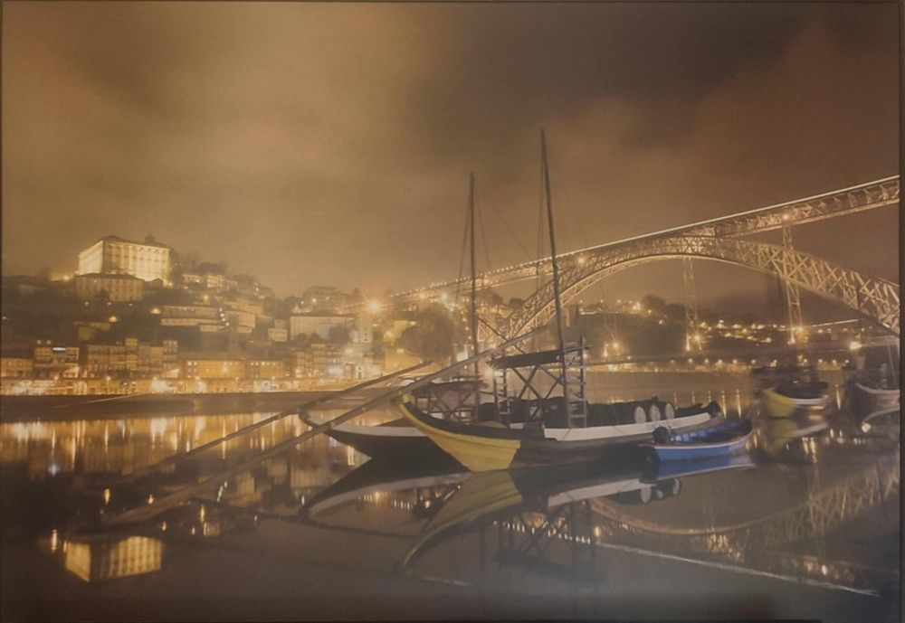 Quadro grande cais do Porto - moldura 1.42m x 1m