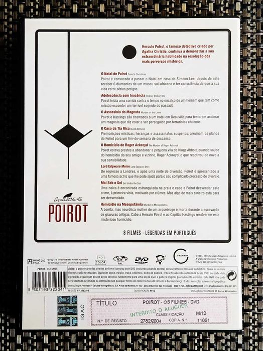 Poirot - Os Filmes Vol.1 - 4 DVDs - Muito Bom Estado