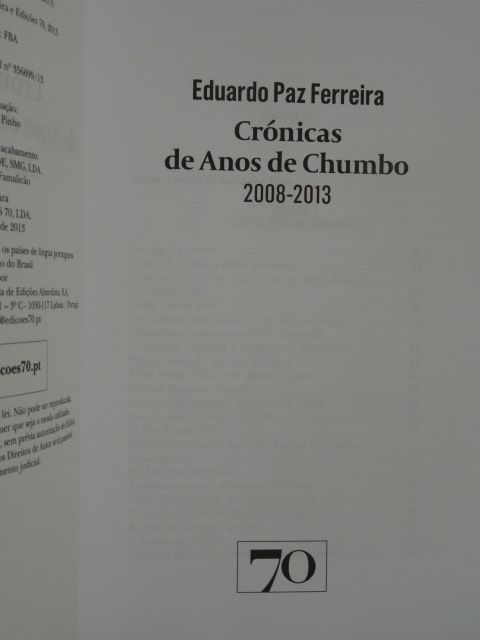 Crónicas de Anos de Chumbo de Eduardo Paz Ferreira