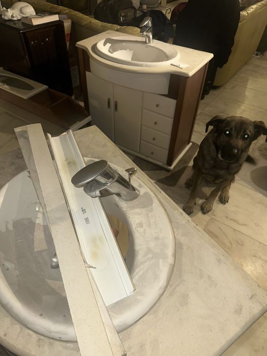 Armario casa banho com lavatório pedra e espelho! 2 conjunto completo