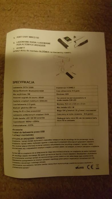 Latarka z głośnikiem Bluetooth Multi Speaker FSBTS-010 Black Universal