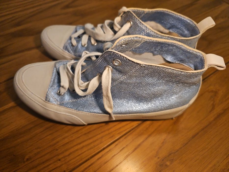 Trampki buty sneakersy skórzane błękitne Candice Cooper r.37