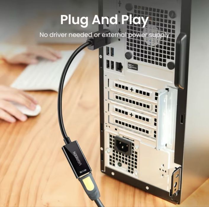Кабель адаптер Ugreen MM137 DisplayPort to HDMI (Female) Converter 4K*2K-60Hz Black (70694)