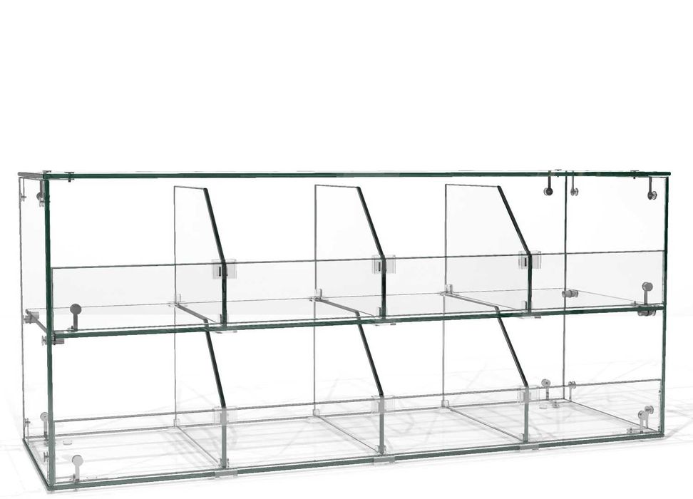 Gablota cukiernicza szklana  2-poziomowa AL15