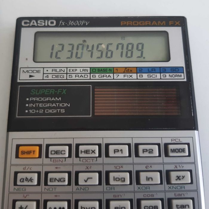 Retro Antiga Calculadora Científica Casio fx-3600Pv Solar Funcional