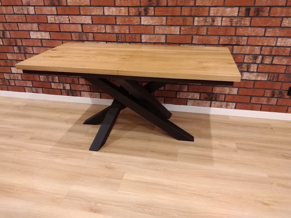 Stół Twister rozkładany jadalniany dębowy - industrialny loft